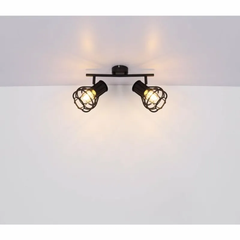 Luminaires Globo Lighting Spot Globo CLASTRA Noir, 2 lumières* Spots Et Projecteurs