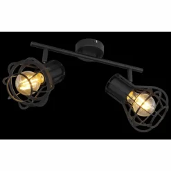 Luminaires Globo Lighting Spot Globo CLASTRA Noir, 2 lumières* Spots Et Projecteurs