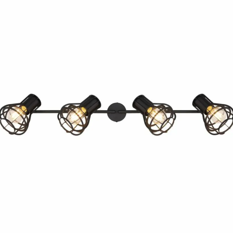 Luminaires Globo Lighting Spot Globo CLASTRA Noir, 4 lumières* Spots Et Projecteurs