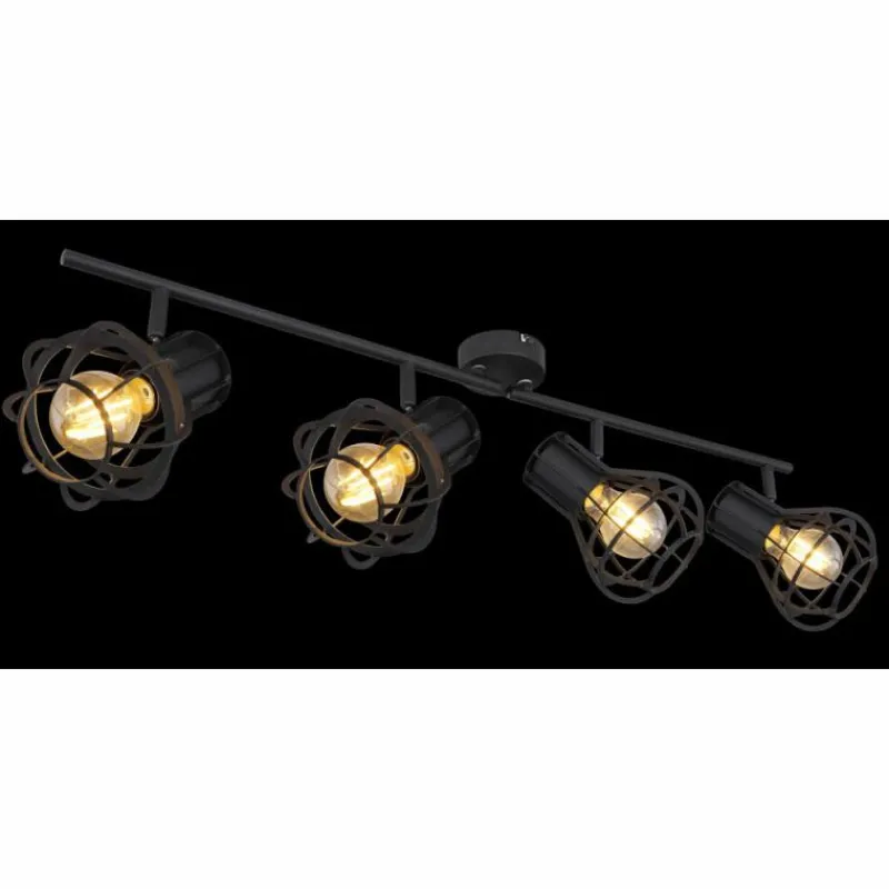 Luminaires Globo Lighting Spot Globo CLASTRA Noir, 4 lumières* Spots Et Projecteurs