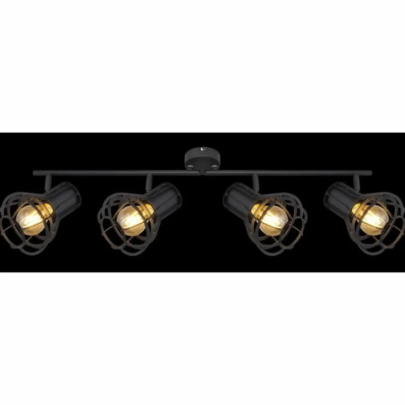 Luminaires Globo Lighting Spot Globo CLASTRA Noir, 4 lumières* Spots Et Projecteurs