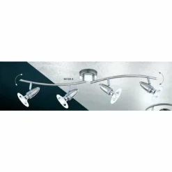 Luminaires Globo Lighting Spot Globo FRANCES I Chrome, Acier inoxydable, Nickel mat, 4 lumières