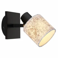 Lampes En Tissu-Luminaires Globo Lighting Spot Globo GABRIELE Noir, 1 lumière