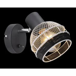 Style Boho-Chic-Luminaires Globo Lighting Spot Globo GRIDDY Noir, 1 lumière