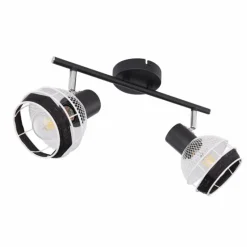 Luminaires Scandinaves-Luminaires Globo Lighting Spot Globo GRIDDY Noir, 2 lumières