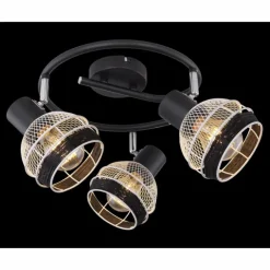 Lampes En Tissu-Luminaires Globo Lighting Spot Globo GRIDDY Noir, 3 lumières