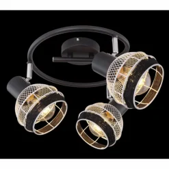 Lampes En Tissu-Luminaires Globo Lighting Spot Globo GRIDDY Noir, 3 lumières