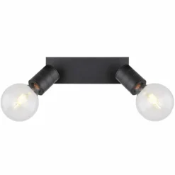 Luminaires Globo Lighting Spot Globo HERMINE Noir, 2 lumières* Spots Et Projecteurs