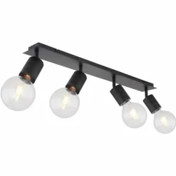 Luminaires Globo Lighting Spot Globo HERMINE Noir, 4 lumières* Spots Et Projecteurs
