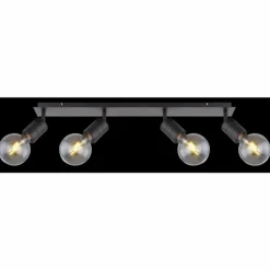 Luminaires Globo Lighting Spot Globo HERMINE Noir, 4 lumières* Spots Et Projecteurs