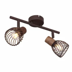 Luminaires Globo Lighting Spot Globo ISABELLE Rouille, 2 lumières* Spots Et Projecteurs