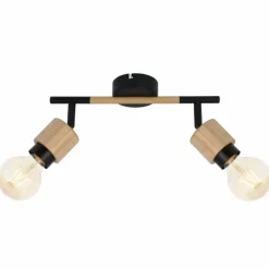 Luminaires Scandinaves-Luminaires Globo Lighting Spot Globo JORNA Bois clair, Noir, 2 lumières