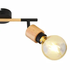 Luminaires Scandinaves-Luminaires Globo Lighting Spot Globo JORNA Bois clair, Noir, 2 lumières