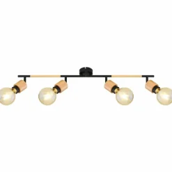 Luminaires Scandinaves-Luminaires Globo Lighting Spot Globo JORNA Bois clair, Noir, 4 lumières