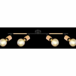 Luminaires Scandinaves-Luminaires Globo Lighting Spot Globo JORNA Bois clair, Noir, 4 lumières