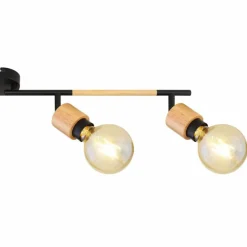 Luminaires Scandinaves-Luminaires Globo Lighting Spot Globo JORNA Bois clair, Noir, 4 lumières