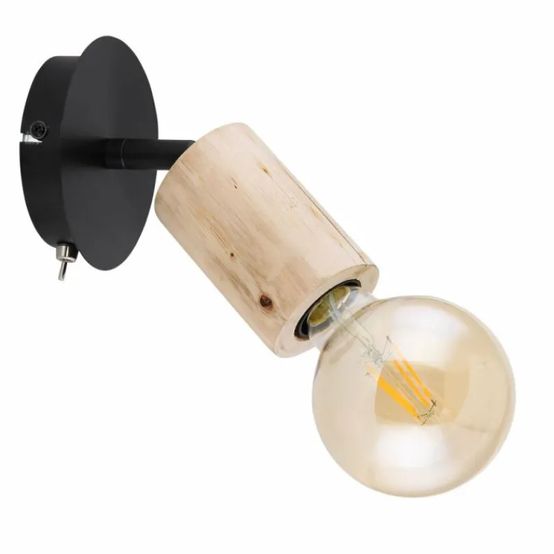 Luminaires Scandinaves-Luminaires Globo Lighting Spot Globo JOSEBA Bois clair, Noir, 1 lumière