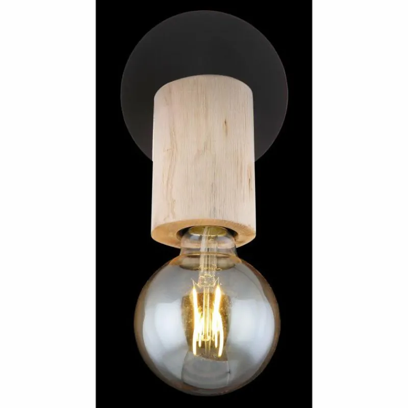 Luminaires Scandinaves-Luminaires Globo Lighting Spot Globo JOSEBA Bois clair, Noir, 1 lumière