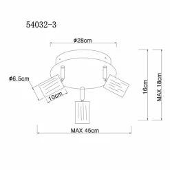 Luminaires Scandinaves-Luminaires Globo Lighting Spot Globo JOSEBA Bois clair, Noir, 3 lumières