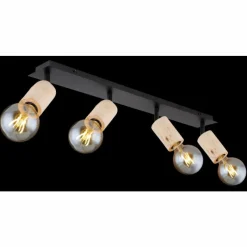 Luminaires Scandinaves-Luminaires Globo Lighting Spot Globo JOSEBA Bois clair, Noir, 4 lumières