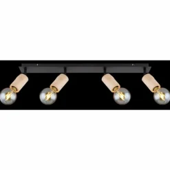 Luminaires Scandinaves-Luminaires Globo Lighting Spot Globo JOSEBA Bois clair, Noir, 4 lumières