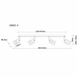 Luminaires Scandinaves-Luminaires Globo Lighting Spot Globo JOSEBA Bois clair, Noir, 4 lumières