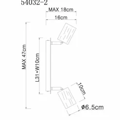 Luminaires Scandinaves-Luminaires Globo Lighting Spot Globo JOSEBA Noir, 2 lumières