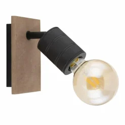 Lampes En Bois-Luminaires Globo Lighting Spot Globo JOSELLA Bois foncé, Noir, 1 lumière