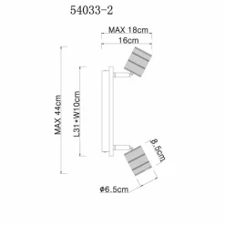 Lampes En Bois-Luminaires Globo Lighting Spot Globo JOSELLA Bois foncé, Noir, 2 lumières