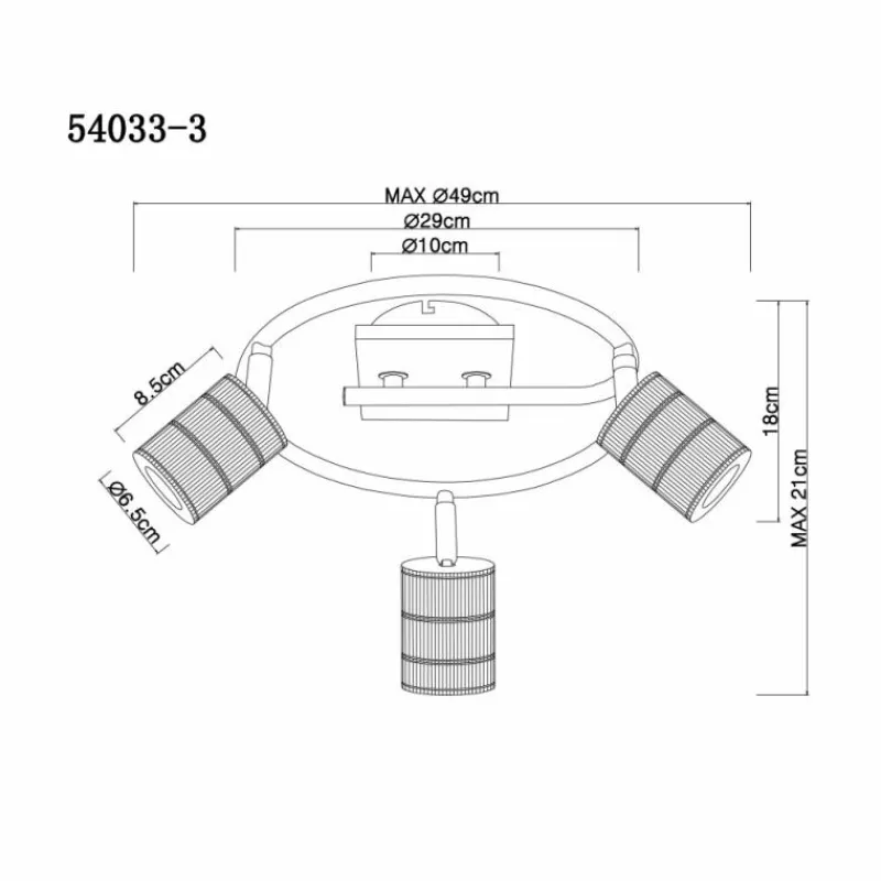Lampes En Bois-Luminaires Globo Lighting Spot Globo JOSELLA Bois foncé, 3 lumières