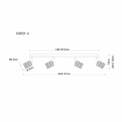 Lampes En Bois-Luminaires Globo Lighting Spot Globo JOSELLA Bois foncé, Noir, 4 lumières