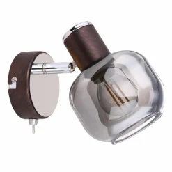 Suspension Verre Fumé-Luminaires Globo Lighting Spot Globo KABU Cuivre, 1 lumière