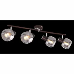 Suspension Verre Fumé-Luminaires Globo Lighting Spot Globo KABU Cuivre, 4 lumières