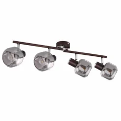 Suspension Verre Fumé-Luminaires Globo Lighting Spot Globo KABU Cuivre, 4 lumières