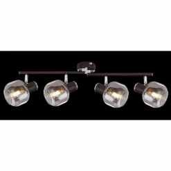 Suspension Verre Fumé-Luminaires Globo Lighting Spot Globo KABU Cuivre, 4 lumières