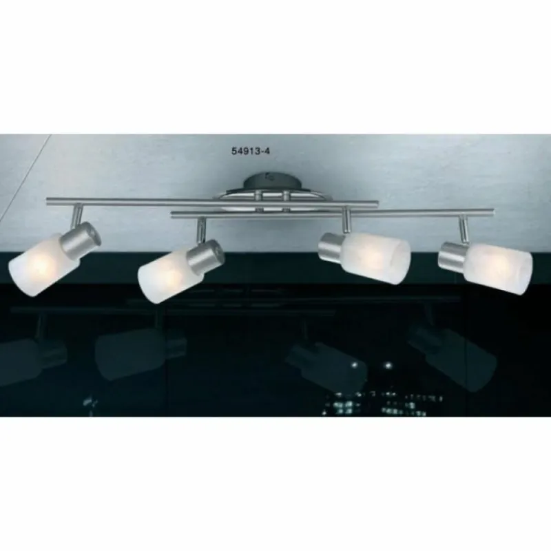 Luminaires Globo Lighting Spot Globo KATI Chrome, Acier inoxydable, Nickel mat, Blanc, 4 lumières* Spots Et Projecteurs