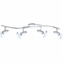 Luminaires Globo Lighting Spot Globo LORD Chrome, Acier inoxydable, 4 lumières* Spots Et Projecteurs