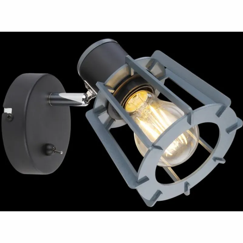 Lampes En Bois-Luminaires Globo Lighting Spot Globo MAHA Noir, 1 lumière