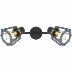 Lampes En Bois-Luminaires Globo Lighting Spot Globo MAHA Noir, 2 lumières