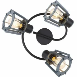 Lampes En Bois-Luminaires Globo Lighting Spot Globo MAHA Noir, 3 lumières