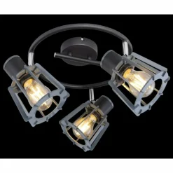 Lampes En Bois-Luminaires Globo Lighting Spot Globo MAHA Noir, 3 lumières