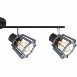 Lampes En Bois-Luminaires Globo Lighting Spot Globo MAHA Noir, 4 lumières