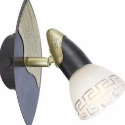 Lampes Dorées-Luminaires Globo Lighting Spot Globo NOVARA Or, Bois foncé, Noir, 1 lumière