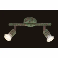 Luminaires Globo Lighting Spot Globo OLANA Vert, Rouille, 2 lumières* Spots Et Projecteurs