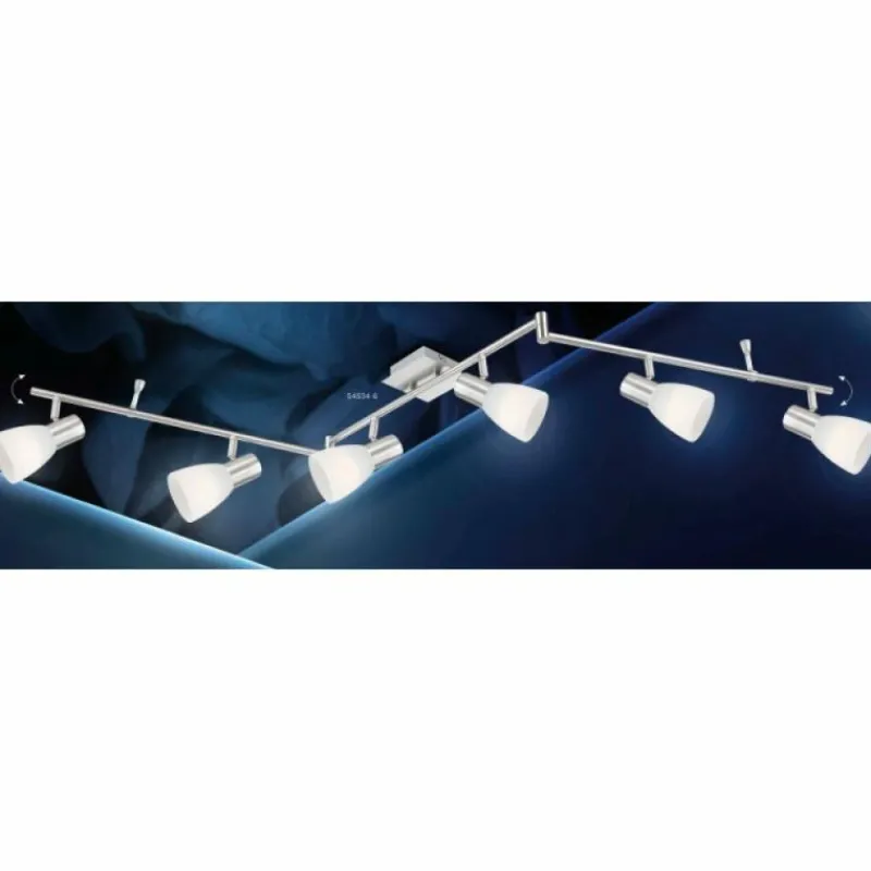 Luminaires Globo Lighting Spot Globo PARRY I Nickel mat, 6 lumières