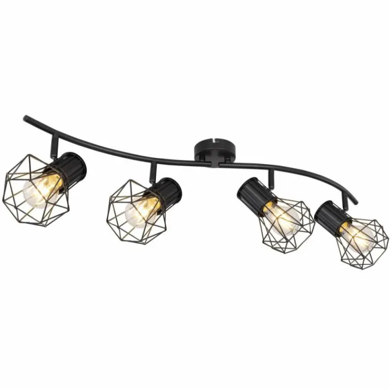 Luminaires Globo Lighting Spot Globo PRISKA Noir, 4 lumières* Spots Et Projecteurs