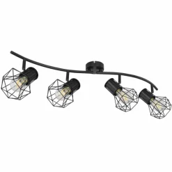 Luminaires Globo Lighting Spot Globo PRISKA Noir, 4 lumières* Spots Et Projecteurs