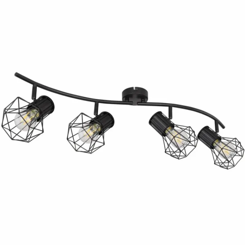 Luminaires Globo Lighting Spot Globo PRISKA Noir, 4 lumières* Spots Et Projecteurs