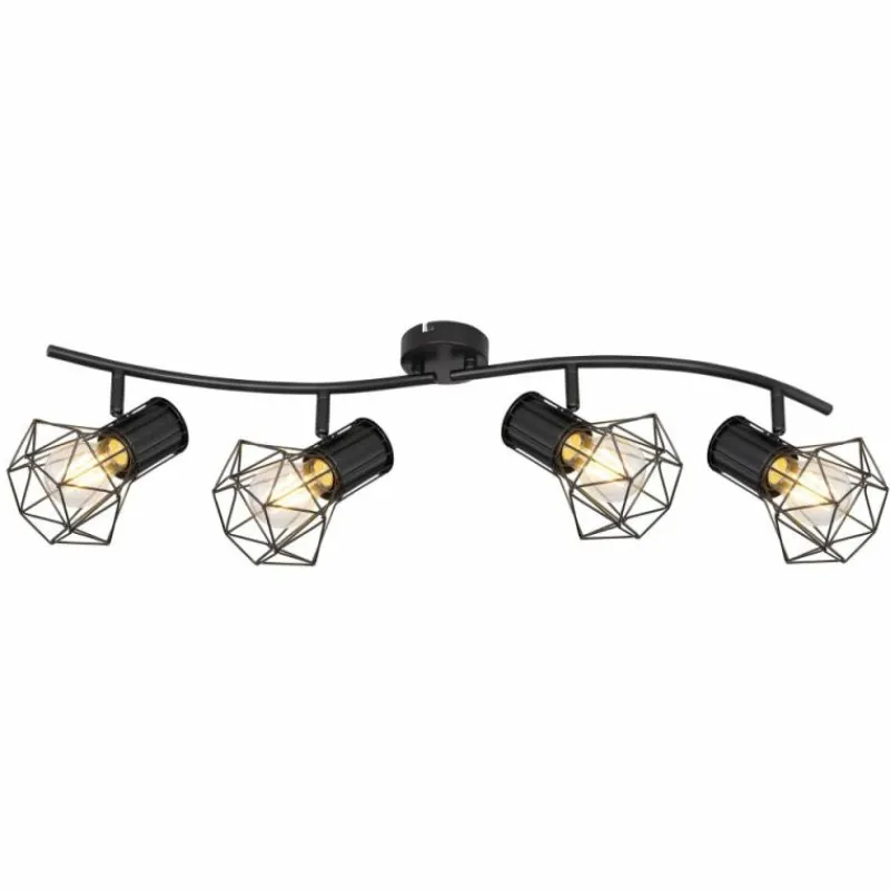 Luminaires Globo Lighting Spot Globo PRISKA Noir, 4 lumières* Spots Et Projecteurs