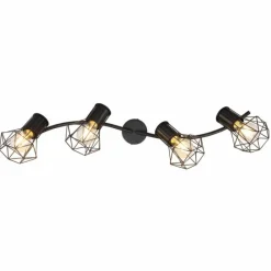 Luminaires Globo Lighting Spot Globo PRISKA Noir, 4 lumières* Spots Et Projecteurs